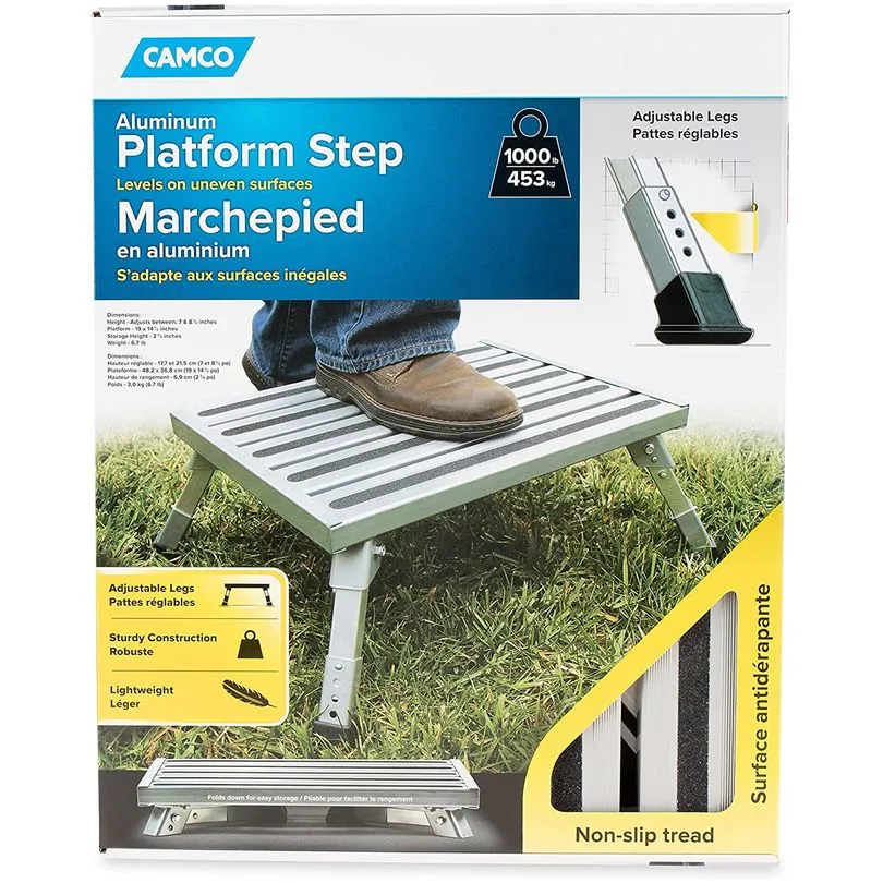 Step Stool, Alum Platform -Adj